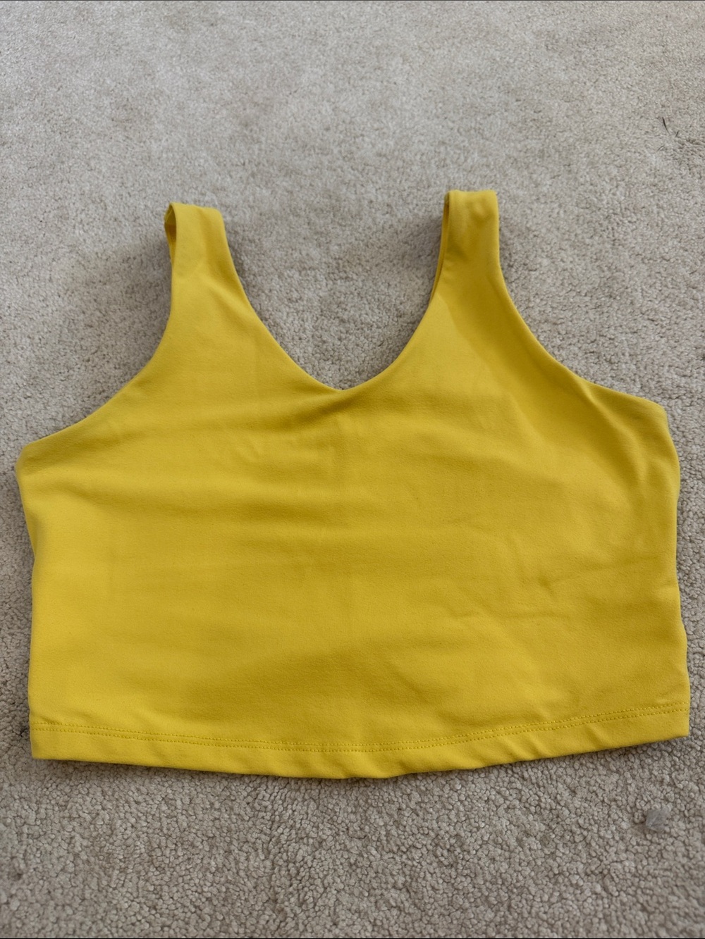 Women’s Yellow V-Neck Crop Athletic Tank Top